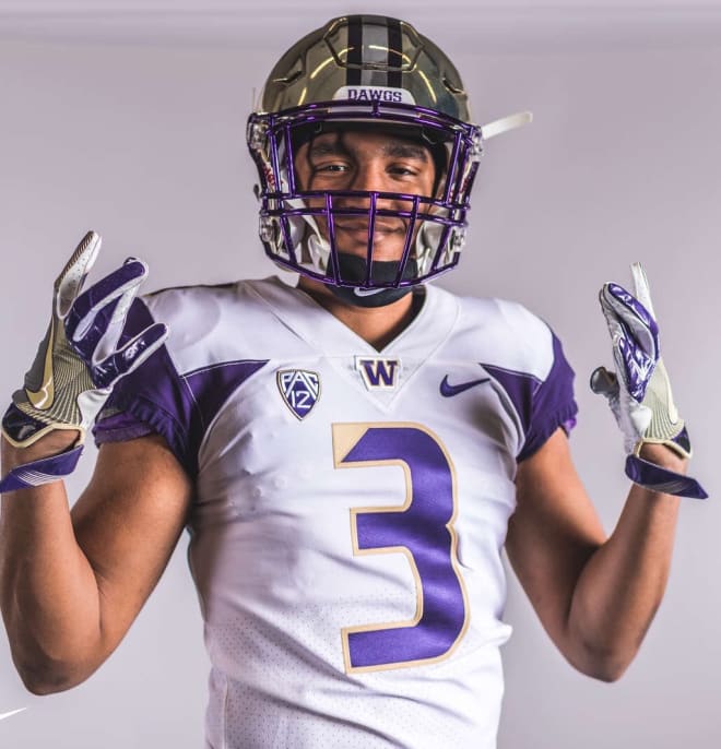 2019 three-star Vancouver (Wash.) Union athlete Darien Chase during an unofficial visit to Washington on April 1. 