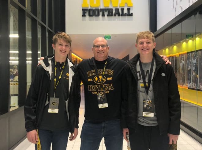 Brendan Mott (right) made an unofficial visit last weekend to Iowa.