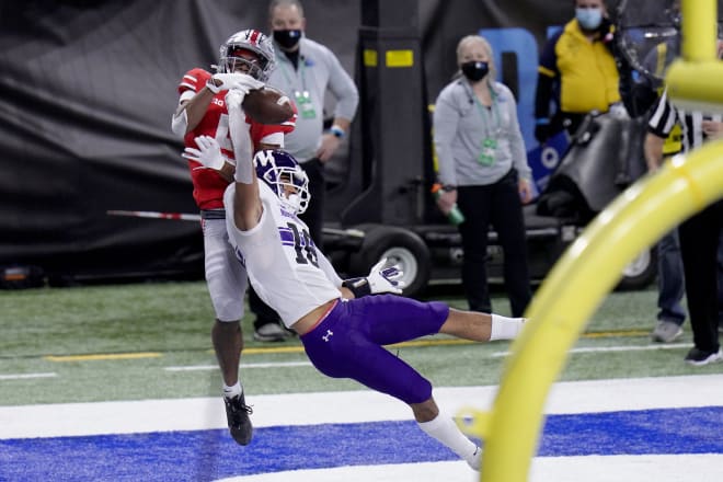 Another look at Brandon Joseph's one-handed interception in the end zone.