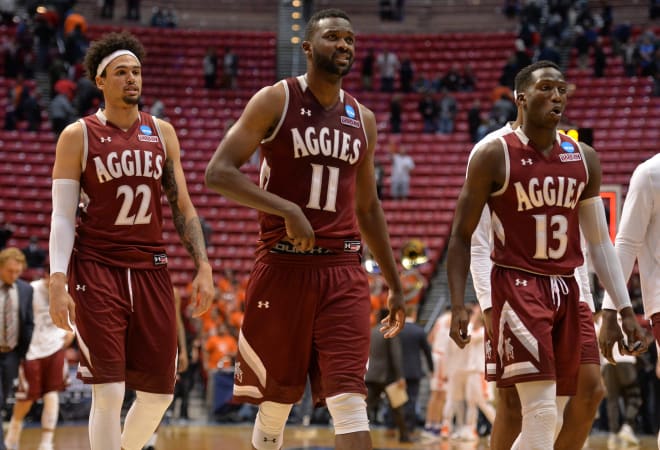 No. 2 Kansas and New Mexico State will meet in the Sprint Center on Saturday night