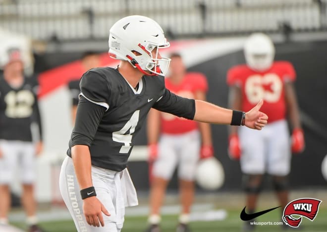 Quarterback Bailey Zappe's first fall camp – and overall adjustment – at WKU has been pretty smooth. 