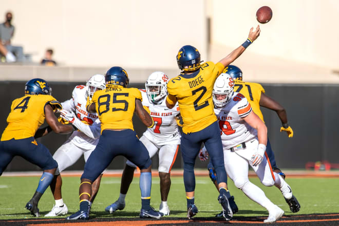 Doege played every snap for the West Virginia Mountaineers football team.
