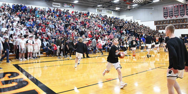 Don't worry, both sides of the gym looked like this - packed to the gills - for last night's Adams Central v. Hastings basketball games. A wonderful sight to see.