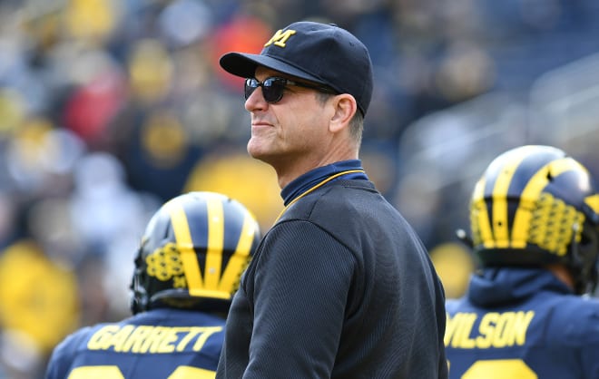 Michigan Wolverines football coach Jim Harbaugh and his team will open Oct. 24 at Minnesota.