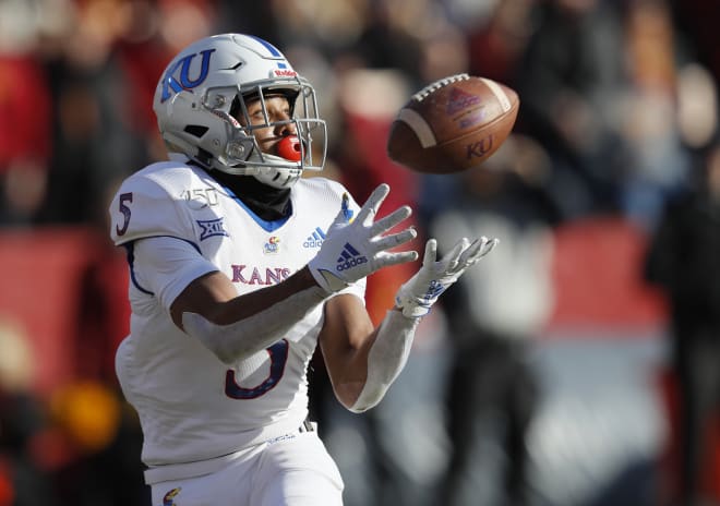 Robinson collected 75 catches for 1,092 yards and 9 touchdowns, while averaging 14.6 yards per catch during his Jayhawk career.