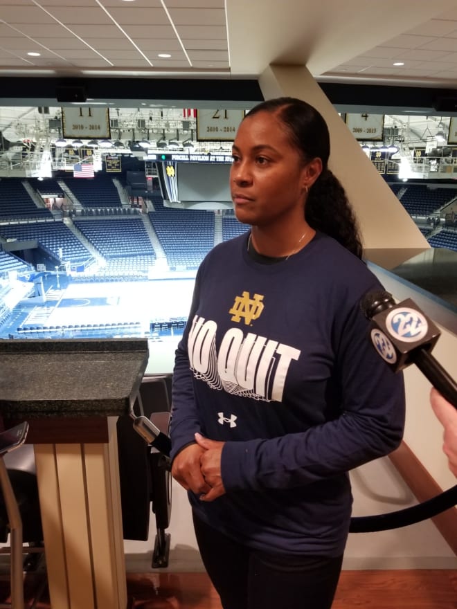 Notre Dame second-year head coach Niele Ivey reflects Sunday night on ...