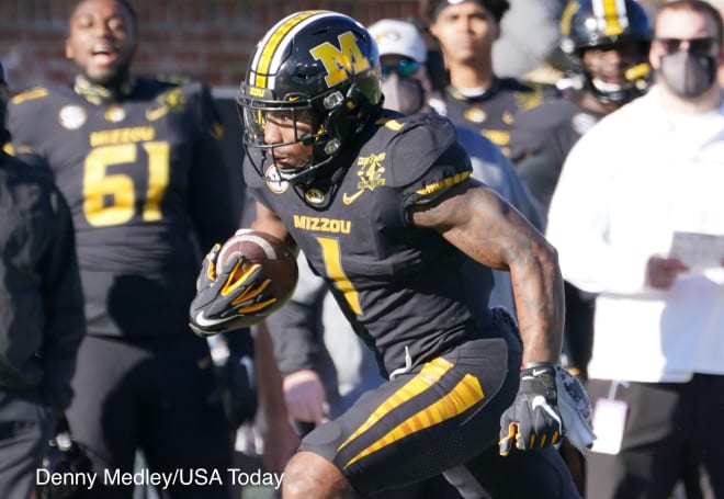 Missouri running back Tyler Badie accounted for 120 yards and a touchdown, while fellow back Larry Rountree III rushed for 160 yards and three scores.