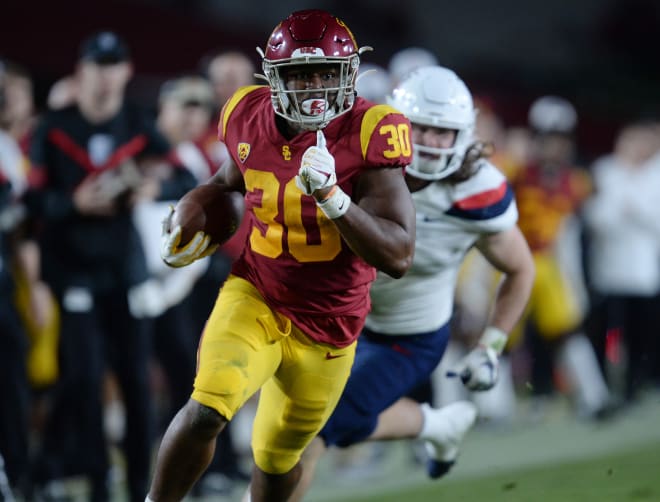Markese Stepp led USC running backs with 6.4 yards per carry last season and is looking to capitalize on a larger opportunity in 2020 as he returns from ankle surgery.