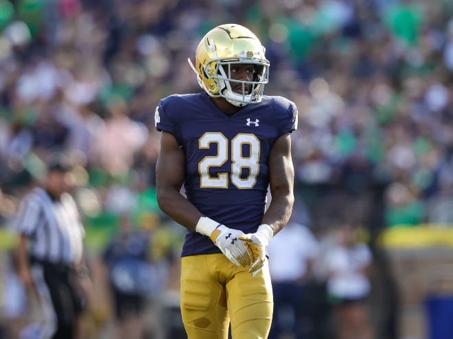 Notre Dame cornerback TaRiq Bracy was sidelined against BYU with a pulled hamstring.