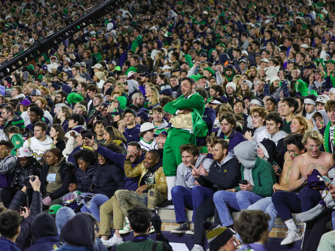 Notre Dame students watched the Irish beat Clemson in Notre Dame Stadium last season.