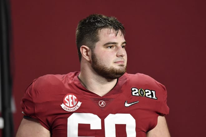 Alabama Crimson Tide offensive lineman Landon Dickerson. Photo | Getty Images 