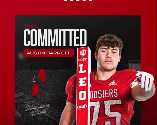 Indiana landed a commitment from 2023 Illinois offensive lineman Austin Barrett, he announced on Friday. 