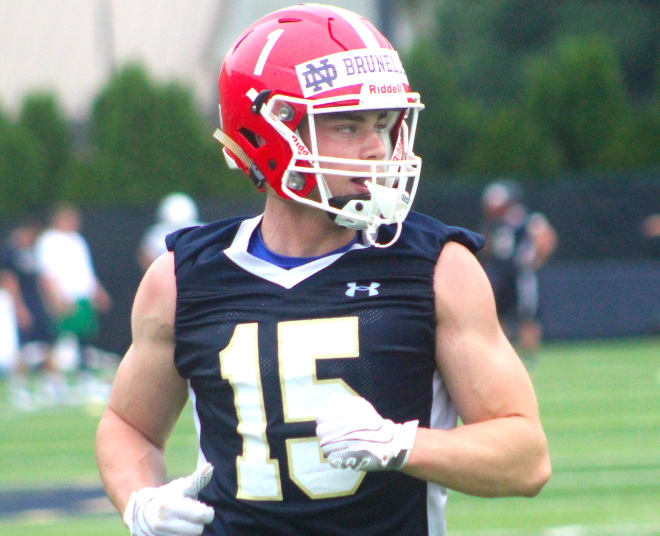 Massachusetts wide receiver Jay Brunelle camped with Notre Dame.  