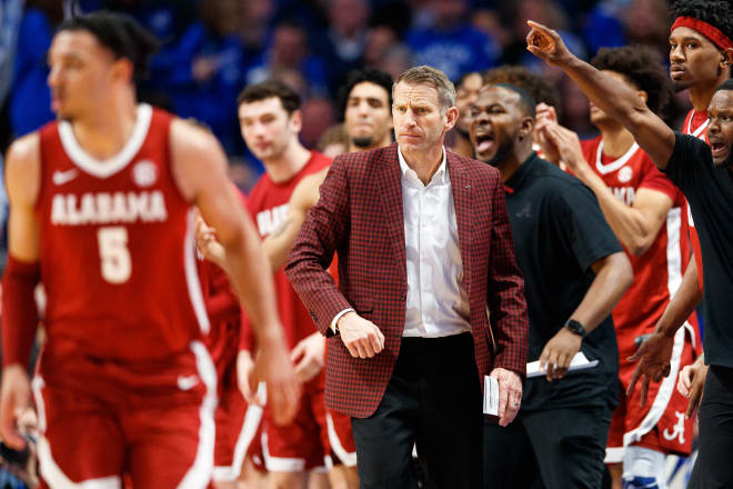 Alabama head coach Nate Oats looks on during the second half against Kentucky at Rupp Arena at Central Bank Center. Photo | Jordan Prather-USA TODAY Sports