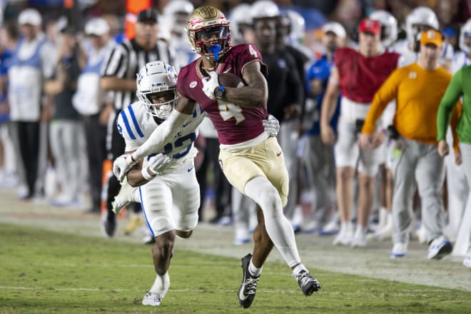 Keon Coleman leads the ACC with 11 touchdown receptions.