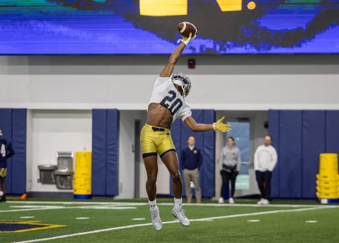 Notre Dame junior cornerback Benjamin Moorison's stock was soaring early in spring practice before suffering a shoulder injury that requite arthroscopic surgery.