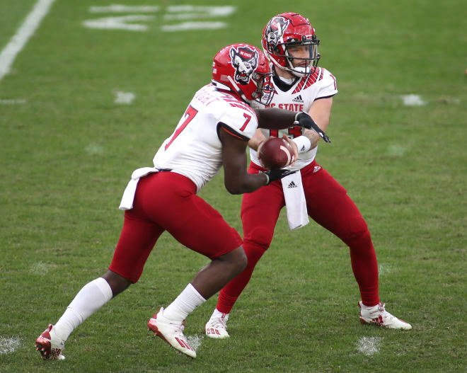 NC State Wolfpack football Devin Leary and Zonovan Knight 