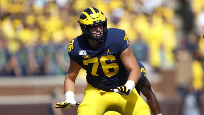 Michigan Wolverines football left tackle Ryan Hayes is inked in to start this year