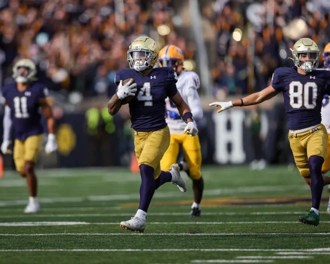 On Monday, Notre Dame football wide receiver Chris Tyree announced he plans to enter the transfer portal. Tyree appeared in all 12 games for the Irish this season and caught three touchdowns.