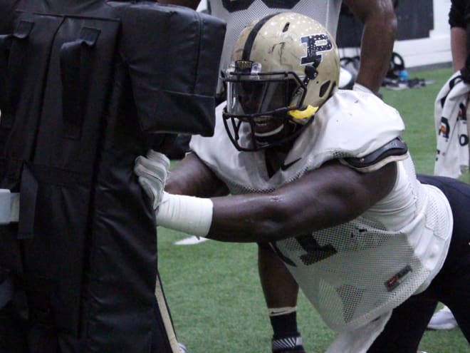 Defensive end Antoine Miles emerged as a surprise player this spring for Purdue. 