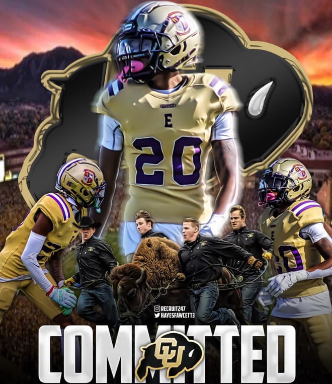 A photo edit announcing the commitment of Ronald Lewis, III who recently pledged his services to the University of Colorado
