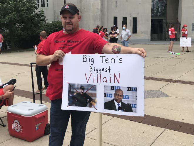 One Buckeye supporter was ready to declare Warren a greater foe than Jim Harbaugh.