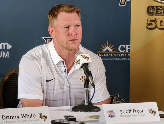 New Nebraska coach Scott Frost and his staff returned to Orlando on Tuesday for Central Florida's first Peach Bowl practice.