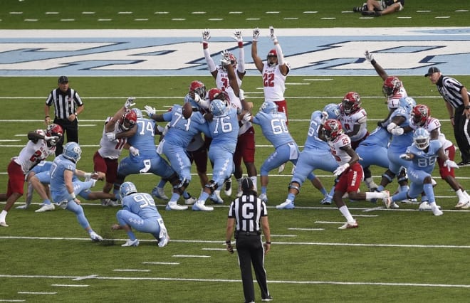 Atkins has converted all 46 of his PATs this season at UNC.