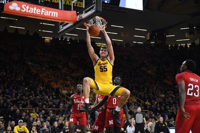 Luka Garza and the Hawkeyes host Nebraska on Thursday night. 