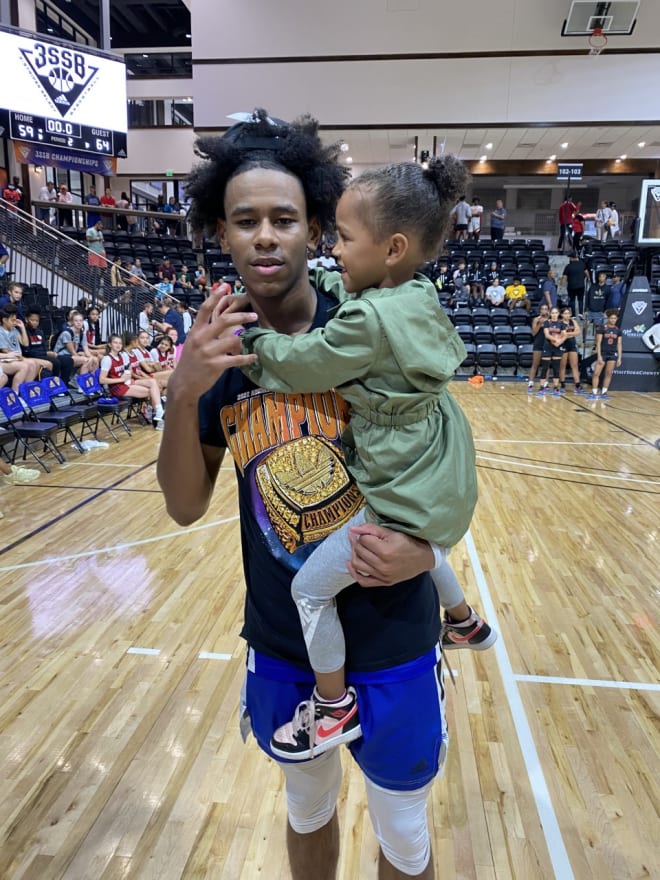 New World junior guard Jaeden Mustaf of Matthews (N.C.) Carmel Christian won MVP after lead his team to a triple-overtime victory against Team Loaded VA 17s on Sunday in Rock Hill, S.C.