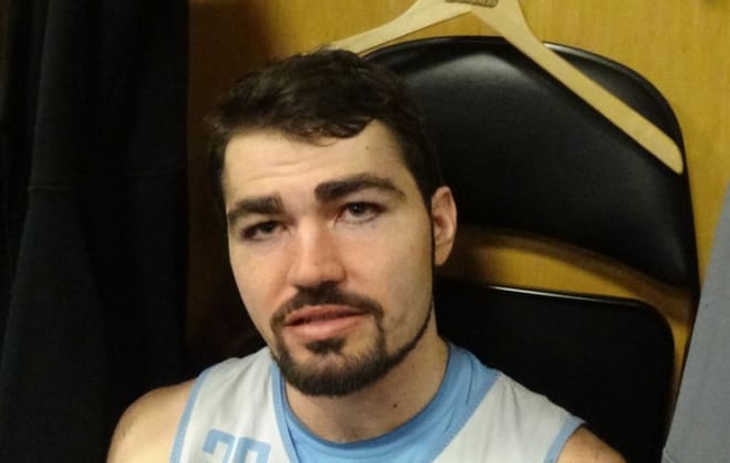 Luke Maye and six other Tar Heels discuss the NCAA Tournament on Thursday afternoon in Columbus.