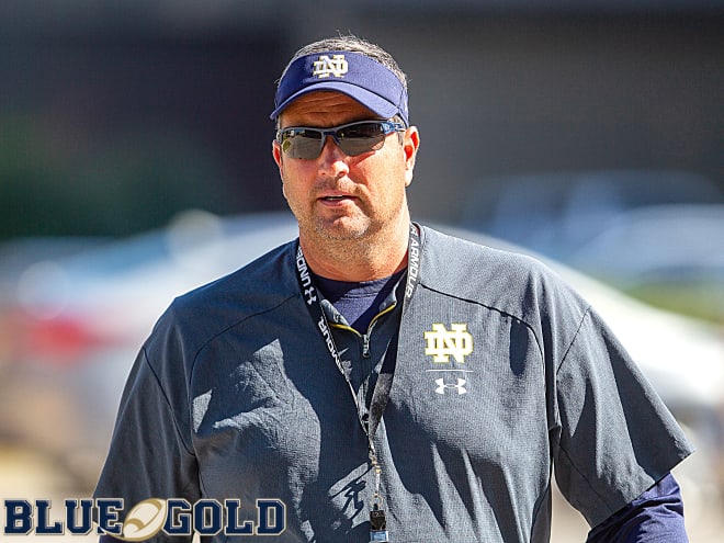 Notre Dame Fighting Irish football defensive line coach Mike Elston 