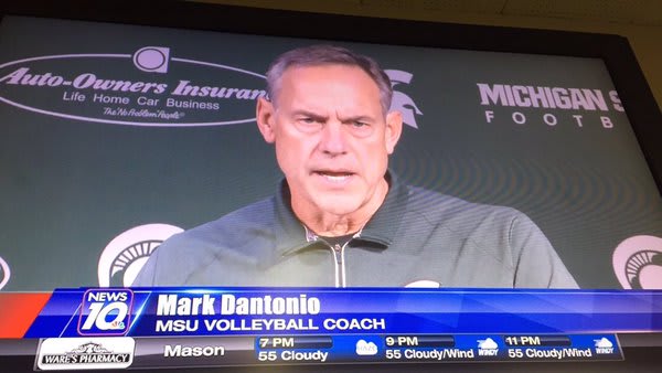 MSU volleyball coach Mark Dantonio will coach the Spartans Saturday.