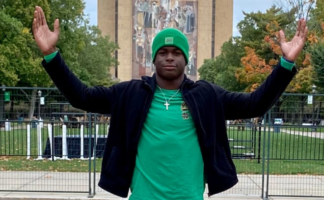 The talented linebacker recruit got his first look at the school he's been committed to for two months.