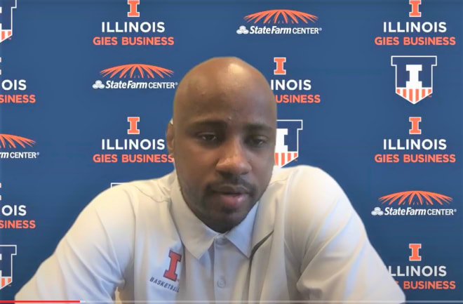 New Illini assistant coach Chester Frazier speaks to media members on Tuesday.  