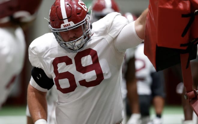 Alabama center Landon Dickerson continues to grade out as one of Alabama's best offensive linemen 