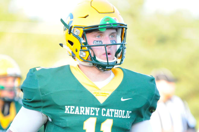 After a meaningful heart-to-heart with new Husker head coach, and former C-1 all-state QB, Kearney Catholic's Matt Masker (11) has accepted a preferred walk-on offer from Big Red.