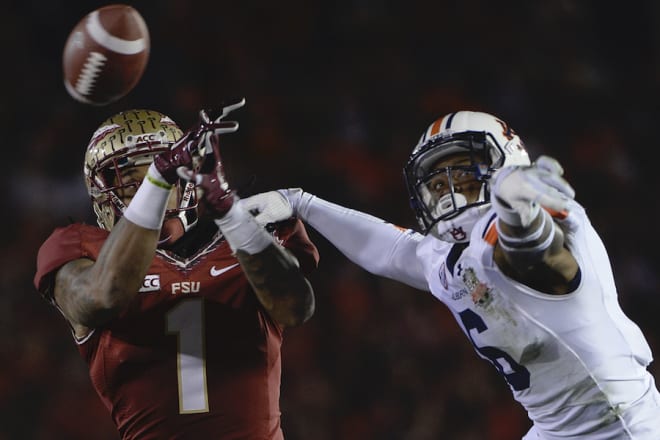 Mincy breaks up a pass against FSU in the 2013 BCS national championship game.