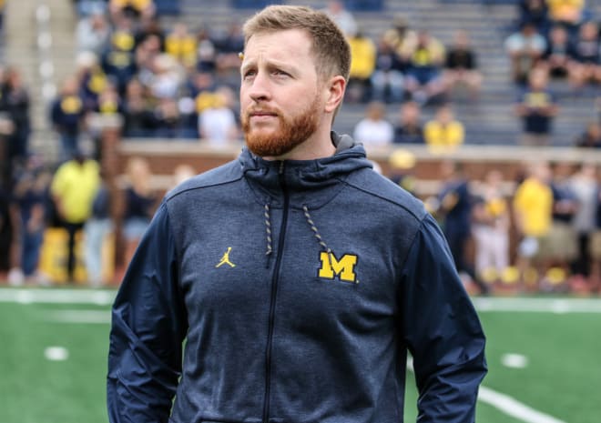 Michigan Wolverines football running backs coach Jay Harbaugh is one of the few staffers who has been with Jim Harbaugh his whole tenure in Ann Arbor.