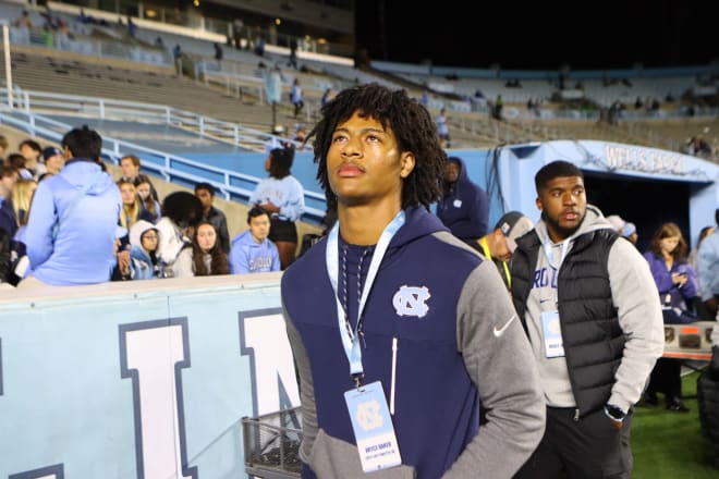 Class of 2025 quarterback Bryce Baker was in Chapel Hill for the Tar Heels' big win over Duke. 