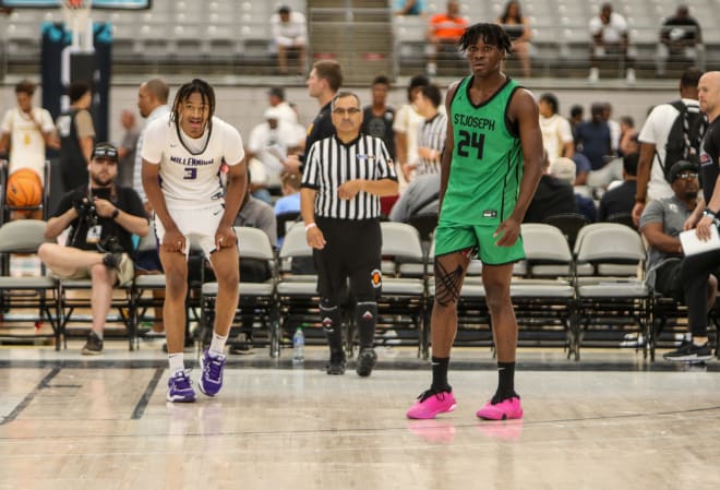 Tounde Yessoufou (24) and Cameron Holmes, seen here at last summer's Section 7 event in Glendale, are both priority targets for Arizona.