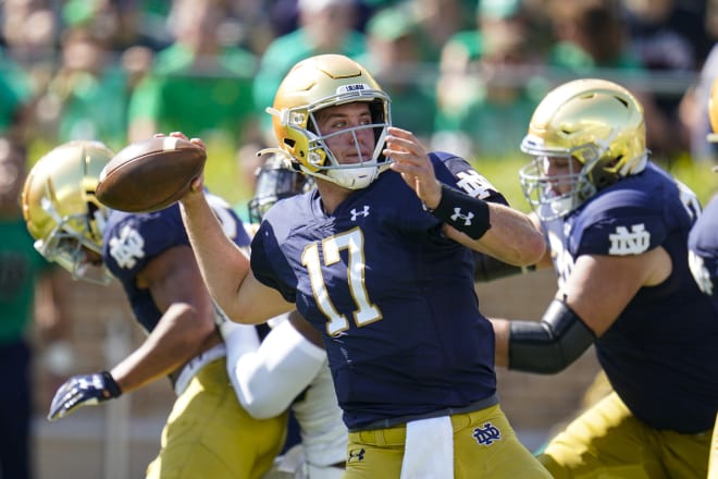 Notre Dame Fighting Irish football quarterback Jack Coan