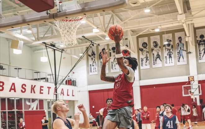 Alabama basketball freshman guard Labaron Philon goes up for a layup during practice. Photo | Alabama Athletics