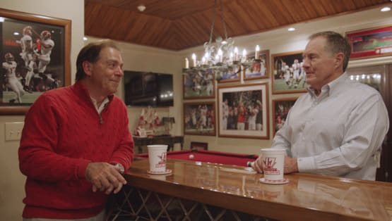 Alabama head coach Nick Saban and New England Patriots head coach Bill Belichick. Photo courtesy of NFL Films