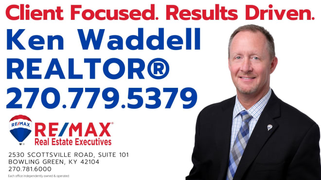 Are you looking to buy a house that you can call “home”? Are you wanting to sell and wonder how much your home is worth? Let Ken Waddell with RE/MAX Real Estate Executives help you through the process and make your home buying or selling experience go smoothly! Call or text Ken TODAY at (270) 779-5379.