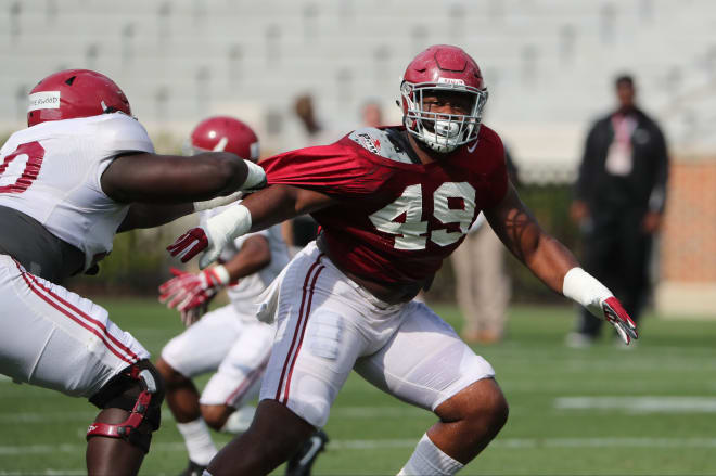 6-foot-5, 293-pound Isaiah Buggs had a strong spring for the Crimson Tide