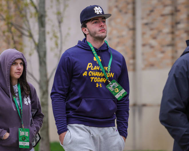 2025 four-star defensive end Gus Ritchey made the trip to Notre Dame for the Blue-Gold Gam this past weekend. He enjoyed his discussions with the coaches and plans to return for camp in June.