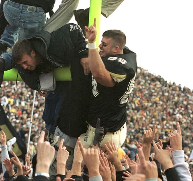Tim Stratton was just as adept at crowd surfing as he was at catching passes as one of Drew Brees' favorite targets.