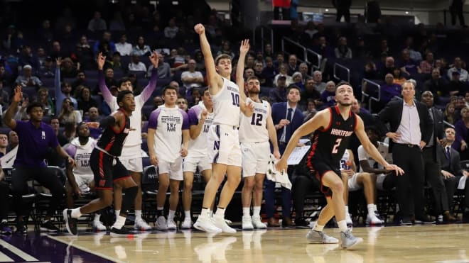 Junior Miller Kopp is shooting 47 percent from deep and leads Northwestern with 13.5 PPG.