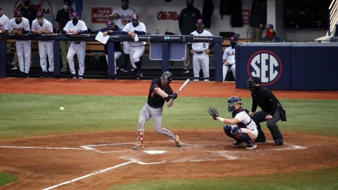 Liam Smith recorded the lone run for the Red Wolves against #1 Ole Miss.